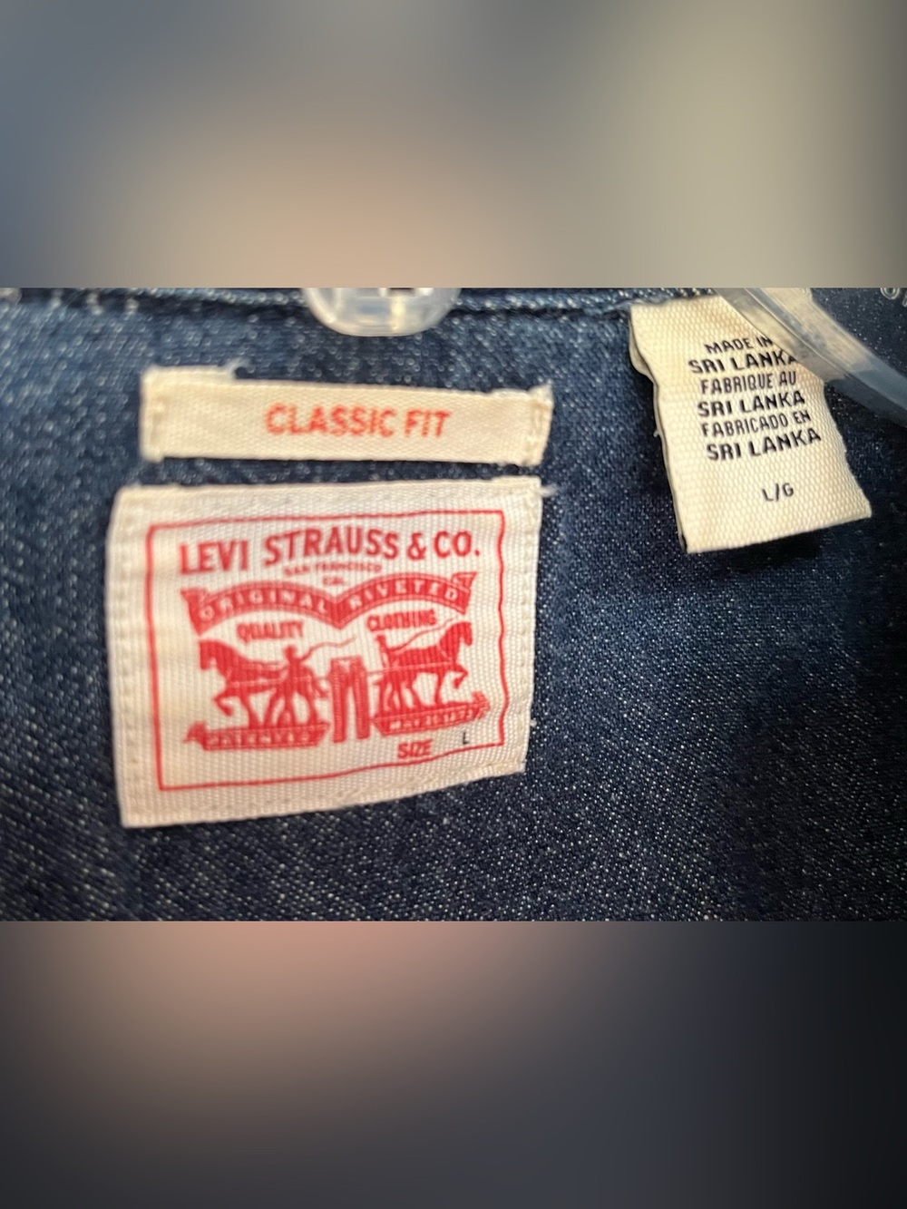 Levi's Navy Blue Denim Western Snap-Front Shirt - Picture 4 of 7